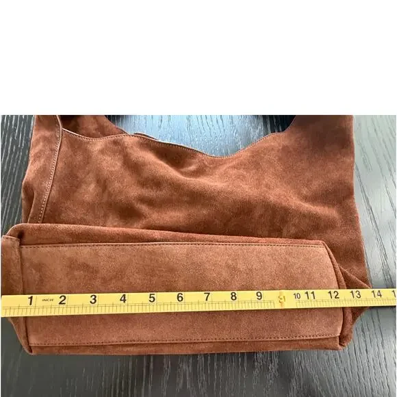 Quince NEW Italian Suede Slouchy Shoulder Bag, Color: Whiskey - Picture 7 of 9